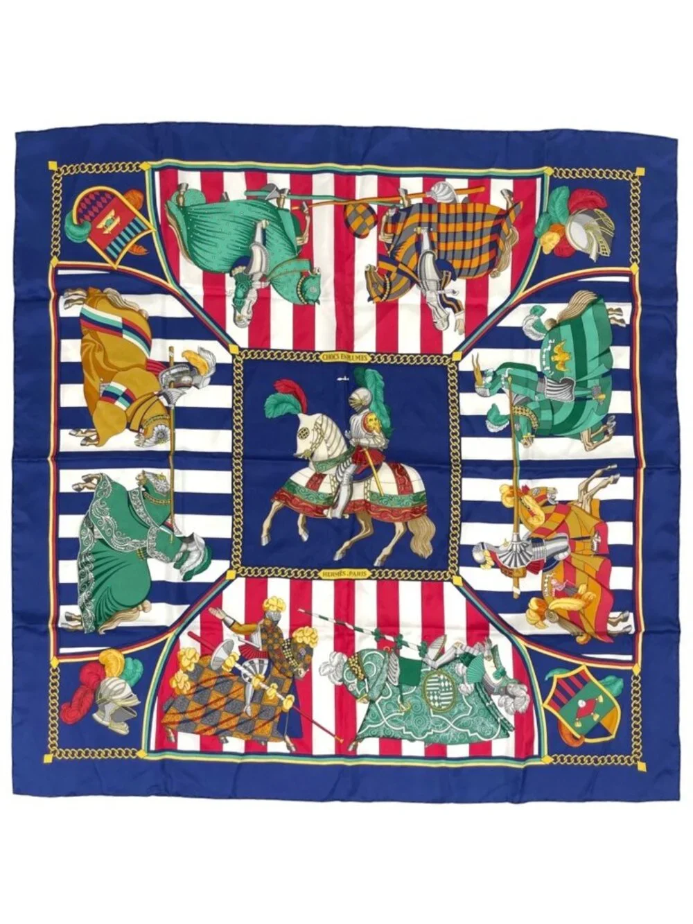 Hermes Carre 90 Chocs en Plumes Scarf Clash of Feathers Horse Pattern Armor